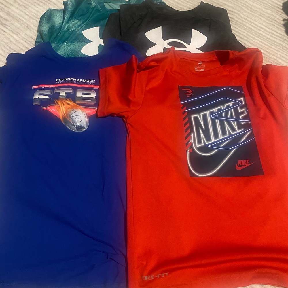 Boys shirts- Under Armour Kids' Tees - Blue, Green, Gray
